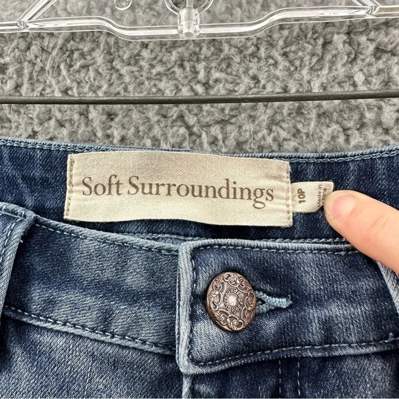 Soft Surroundings Ultimate Denim Straight Leg Jeans Medium Wash Women's 10P x 27 - Picture 5 of 9